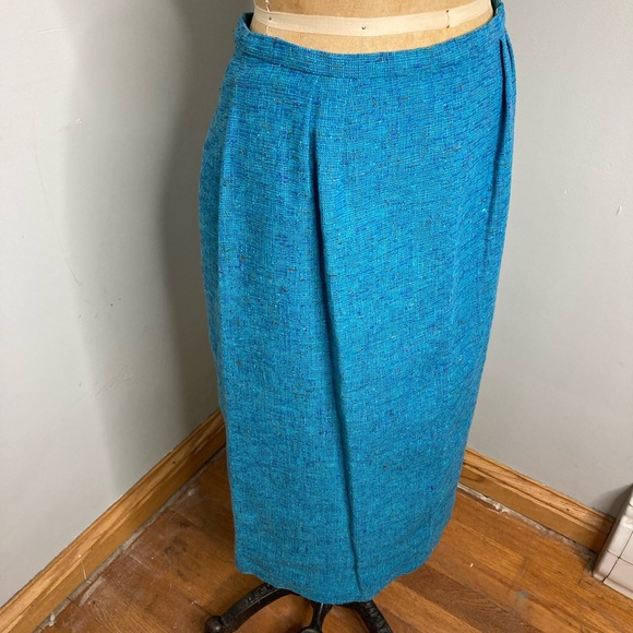 Vintage Roger Van S Blue Suit Pencil Skirt Gorgeous! - Picture 5 of 7